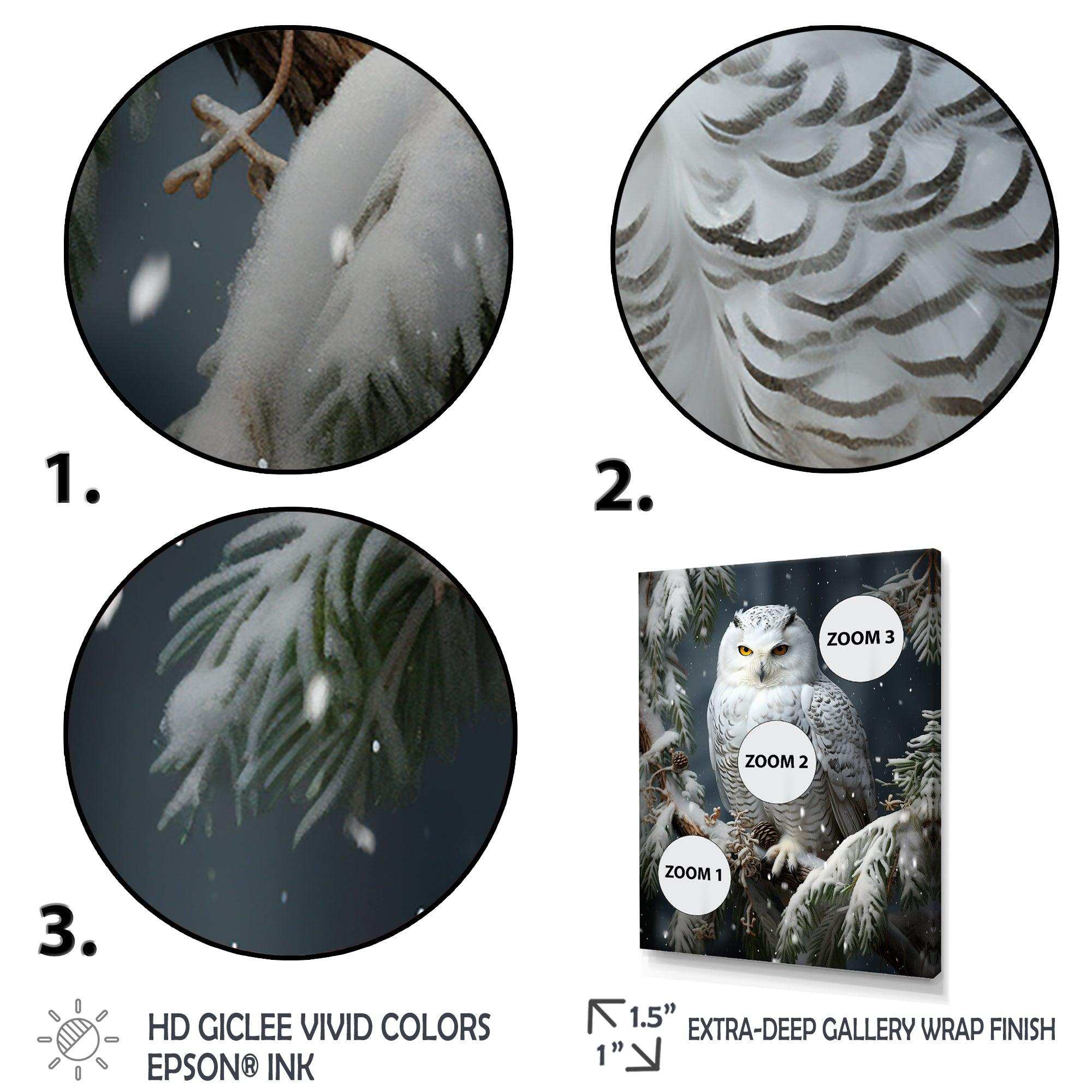 Snowy Owl winter watch I - Animals Canvas Wall Art