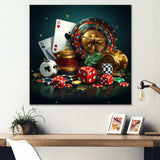 Casino gambling icons poker II - Architecture Canvas Wall Art