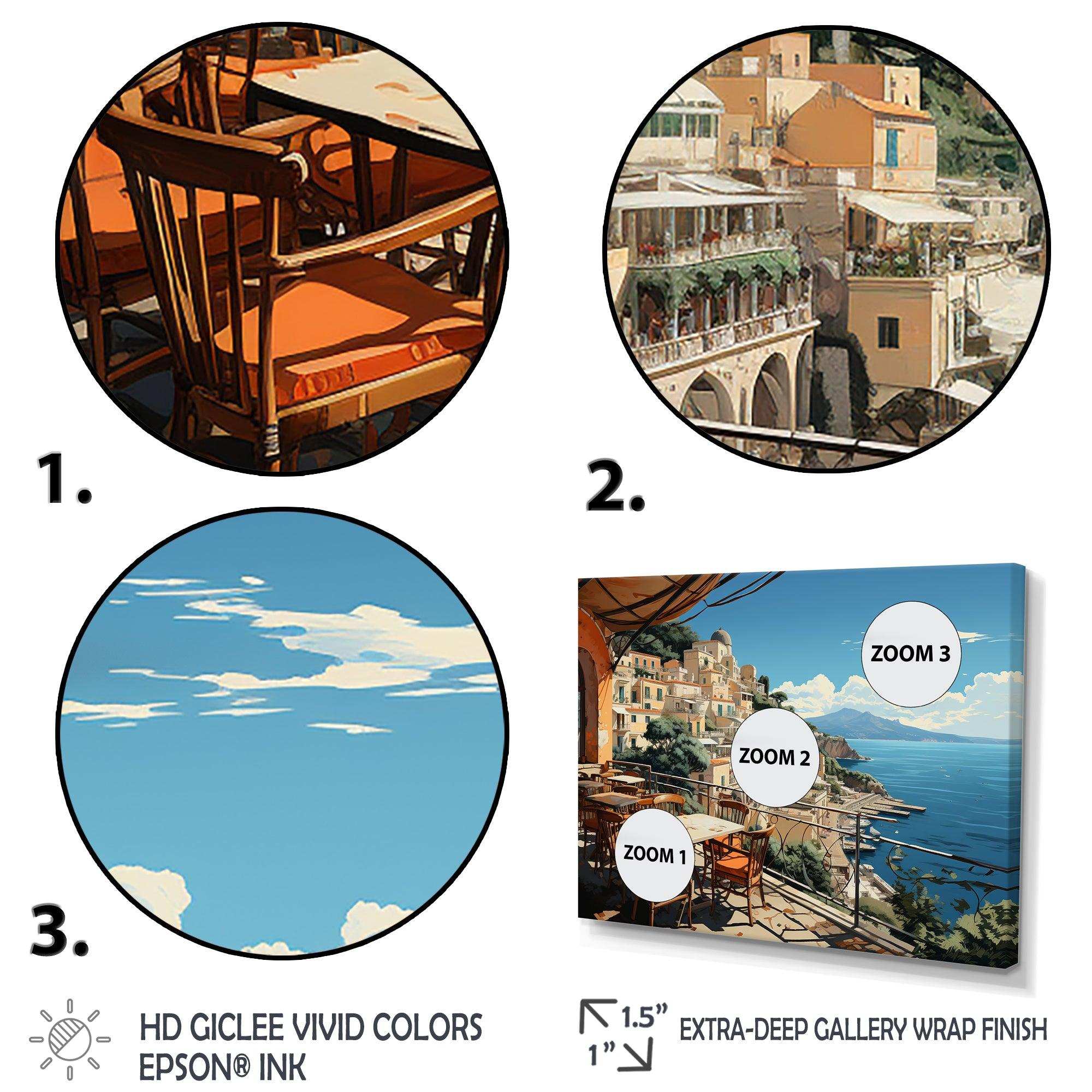 Capri Italy Blue A Mediterranean village I - Landscapes Canvas Wall Art