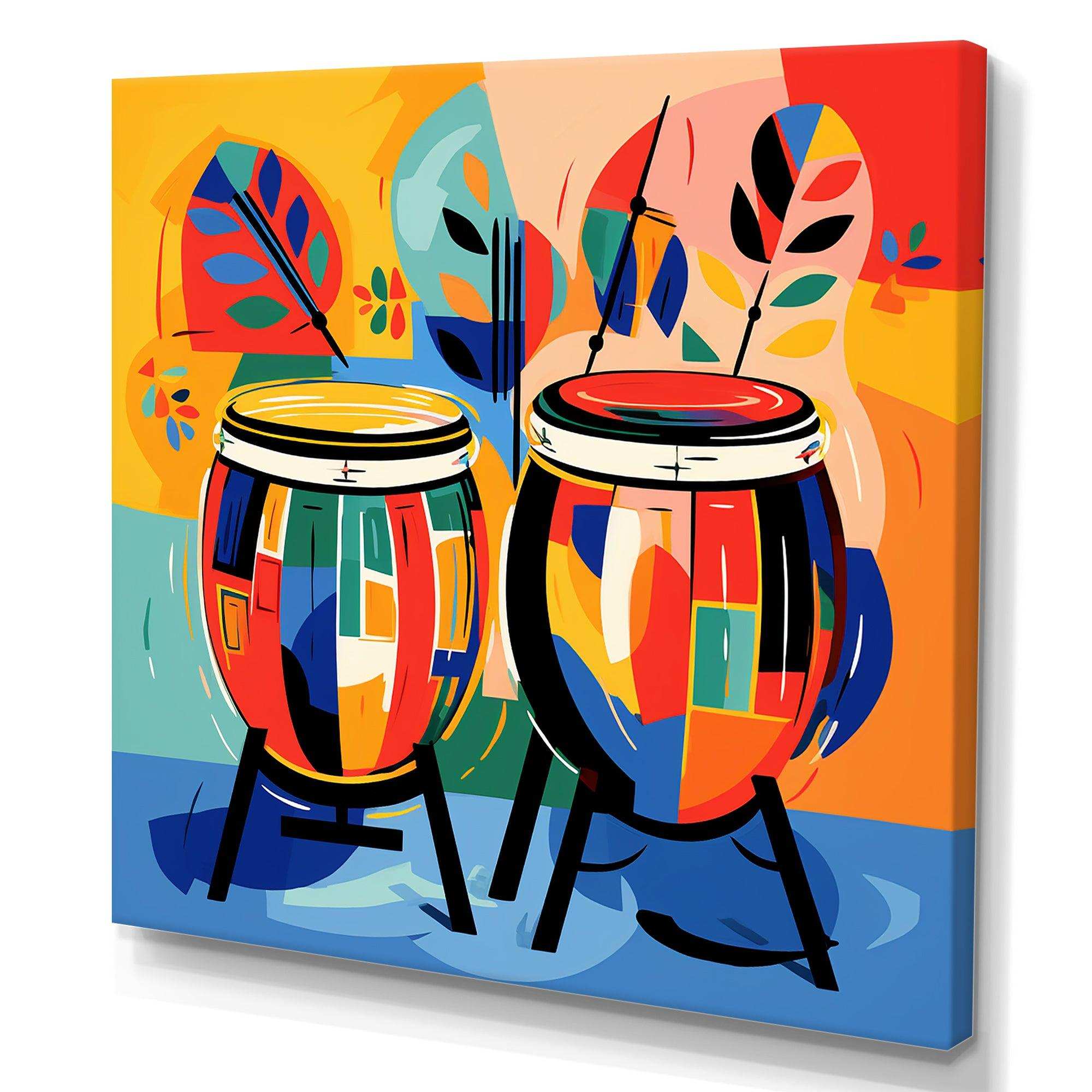 Mexican Drums music instruments IV - Food & Beverage Canvas Wall Art