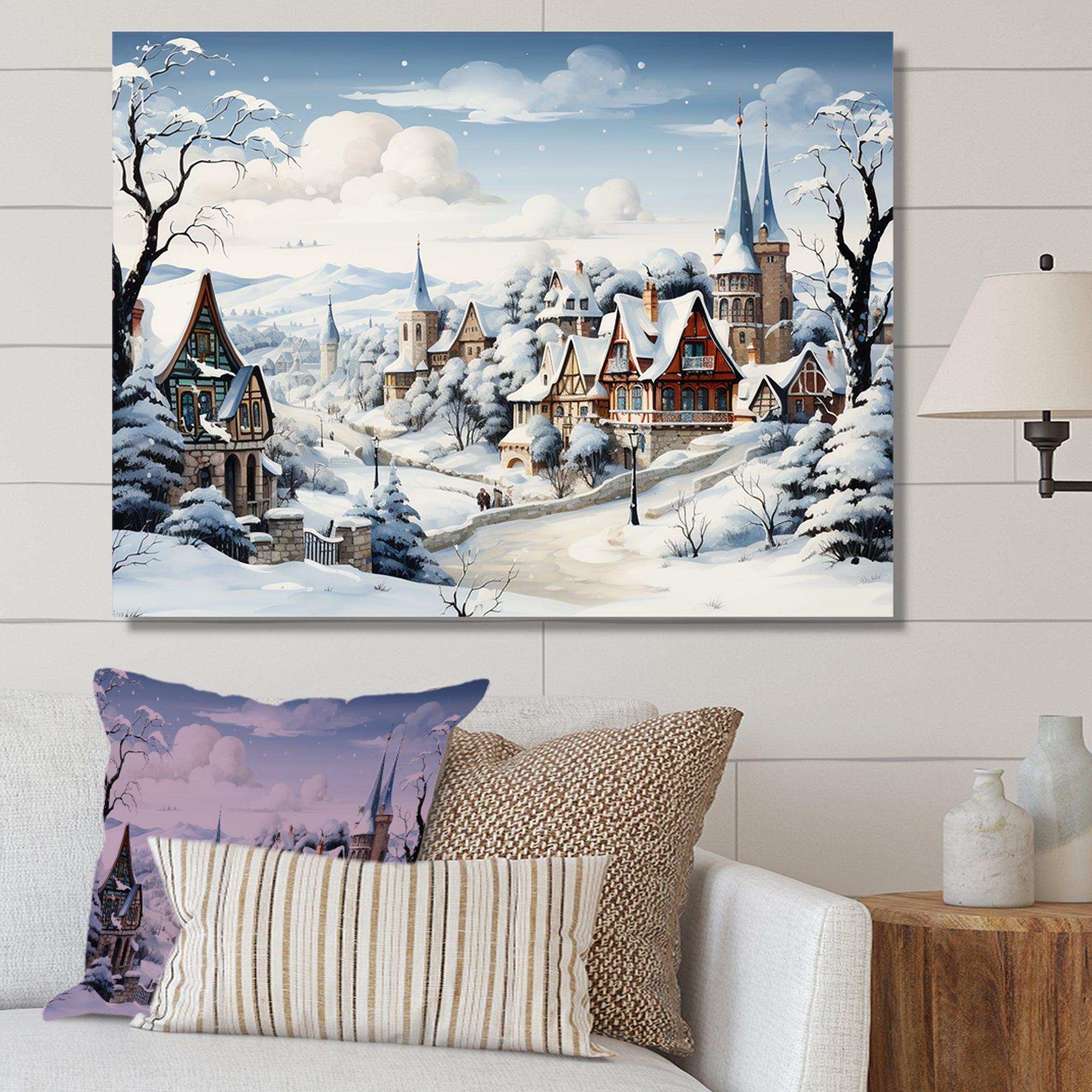 Frost Holiday Christmas Village II - Landscapes Canvas Wall Art