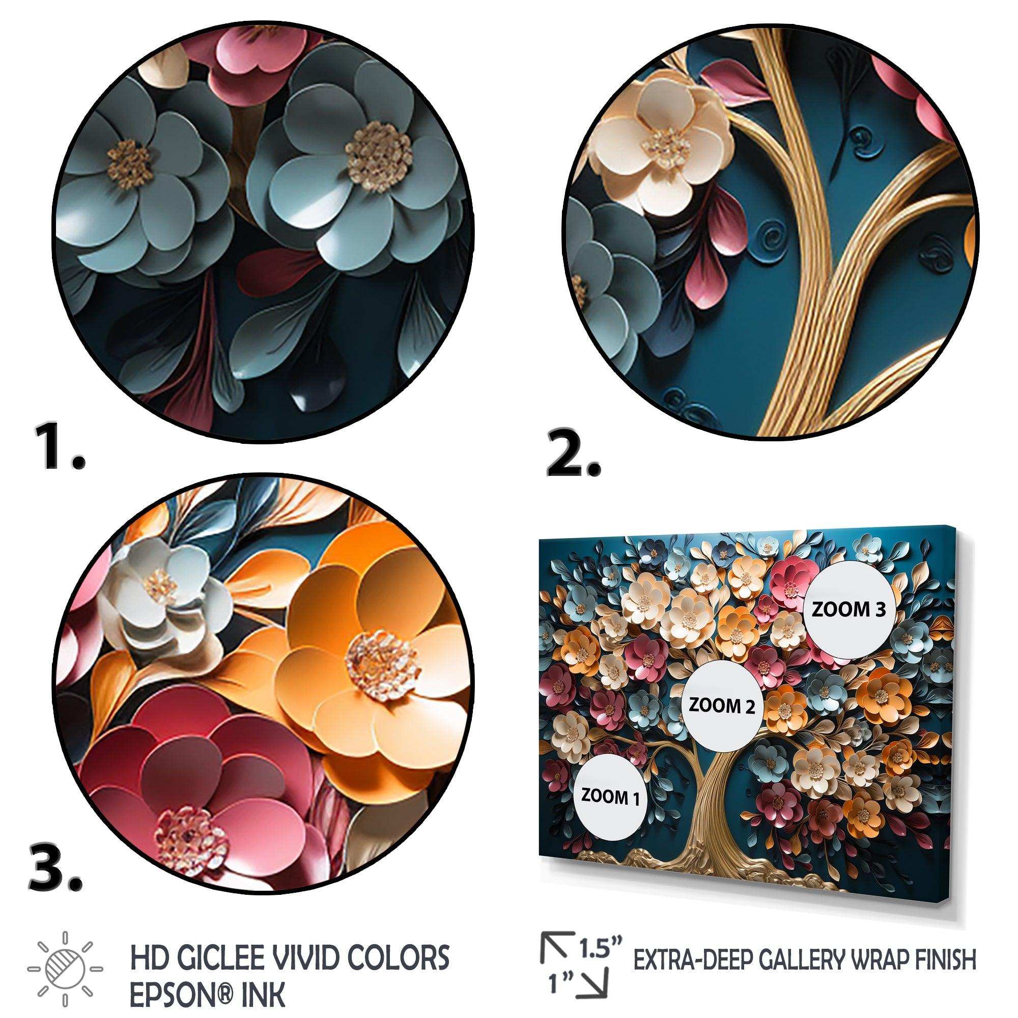 Colorful Golden Orchid Tree Garden Of Branches V - Landscapes Canvas Wall Art