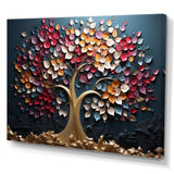 Pink and Blue golden tree on blue tones - Landscapes Canvas Wall Art