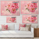Peony Flowers in Vase on Pink