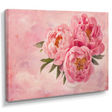 Peony Flowers in Vase on Pink