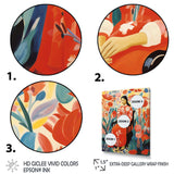 Mexican floral woman portrait  I - Fashion Canvas Wall Art