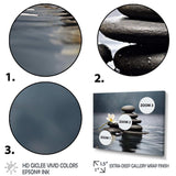 Blue Zen Serenity of Spiritual Stones in Water III - Spiritual Canvas Wall Art