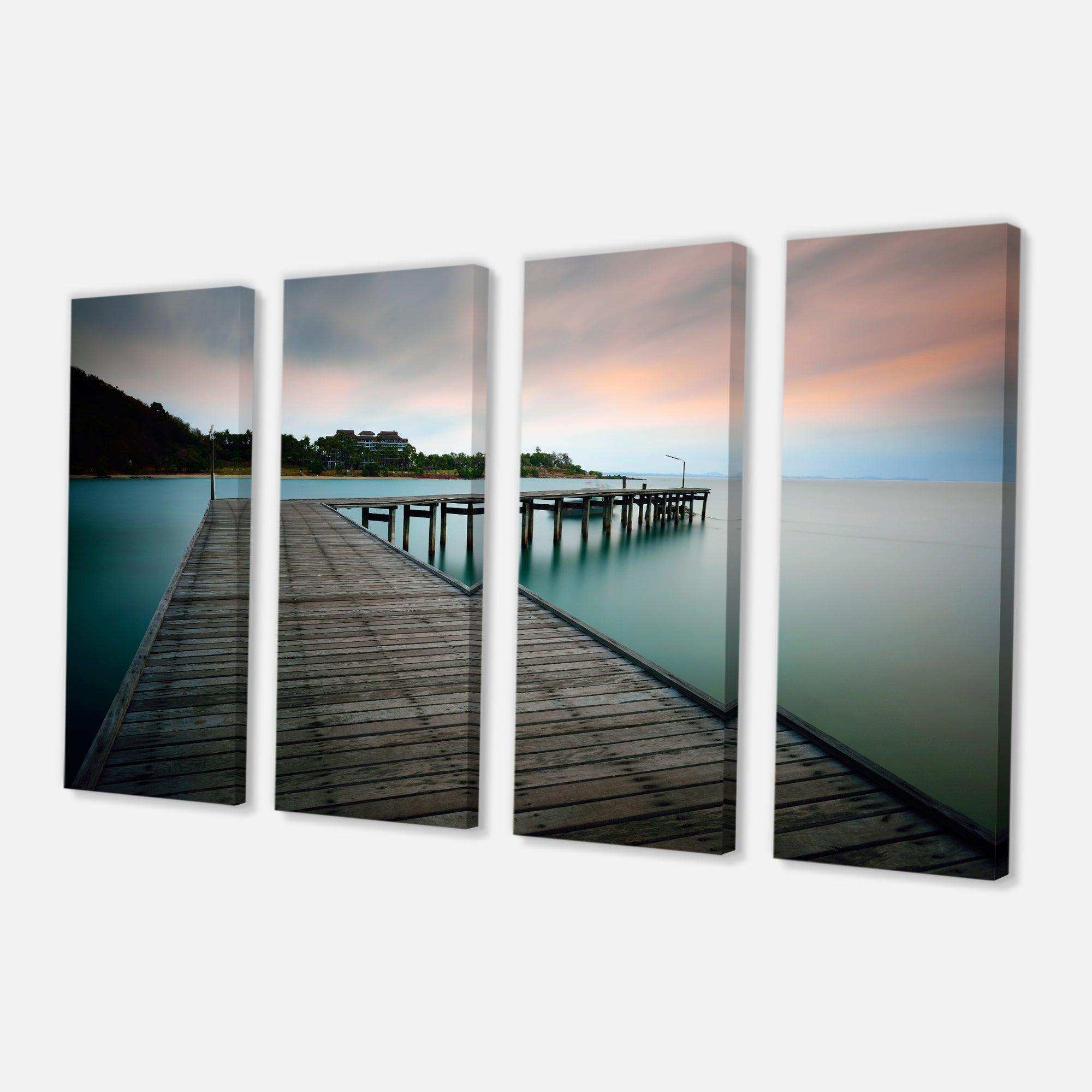 Wooden Bridge into Blue Sea Multi-Panels