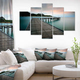 Wooden Bridge into Blue Sea Multi-Panels