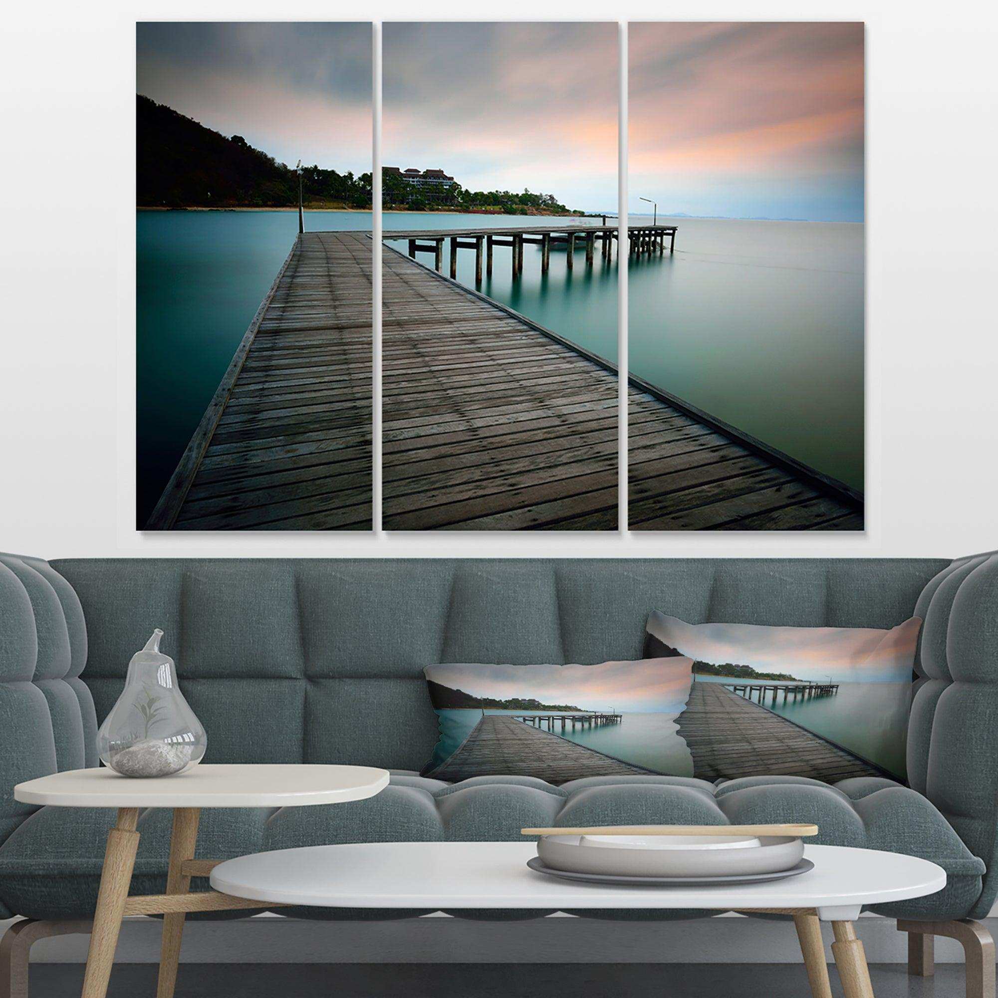 Wooden Bridge into Blue Sea Multi-Panels