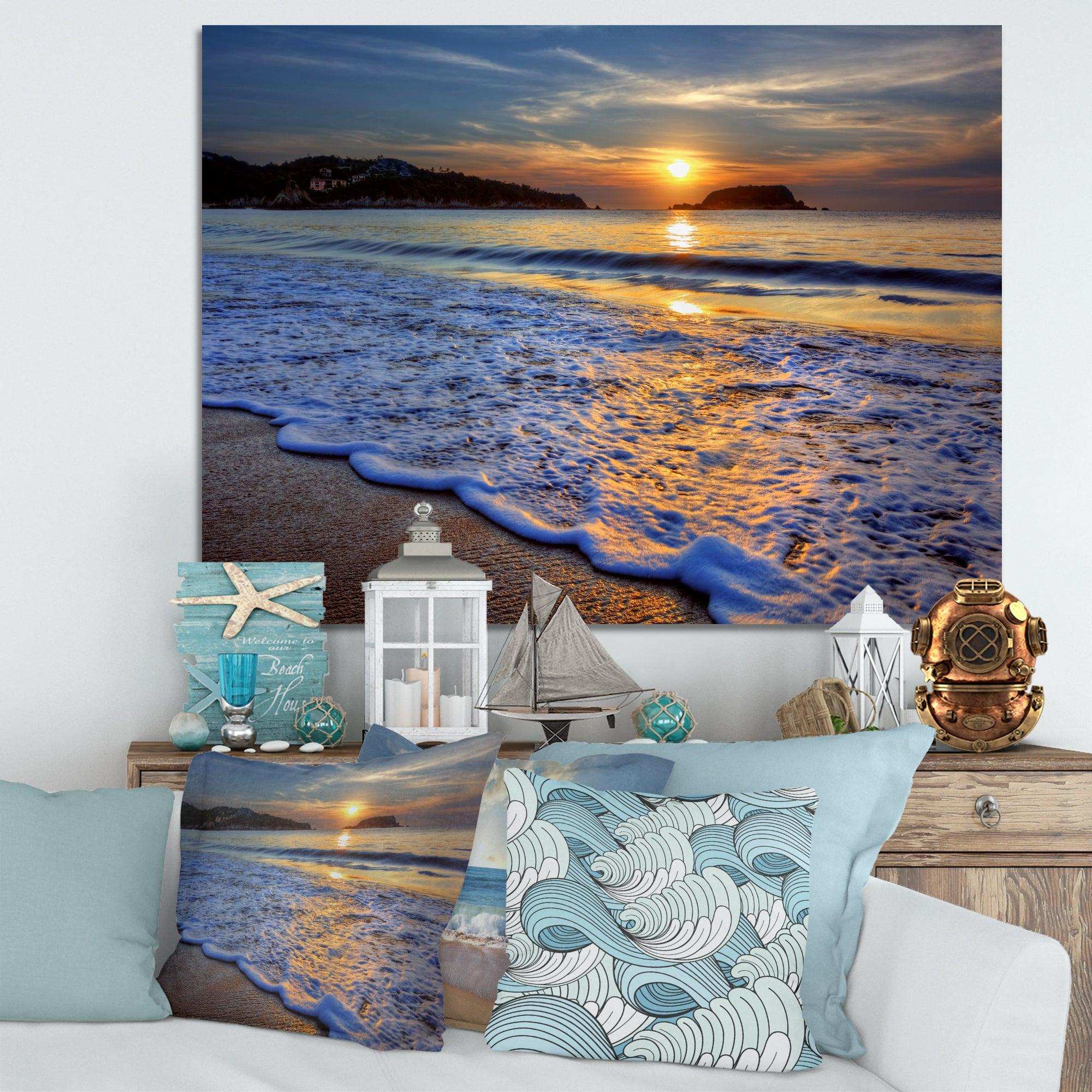 Calm Seashore with Blue Waves