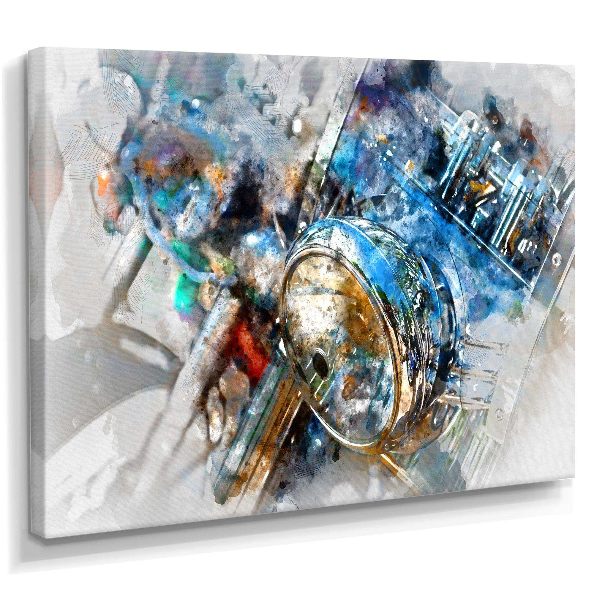 Motorcycle Headlight Watercolor