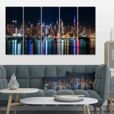 New York Midtown Night Panorama Multi-Panels