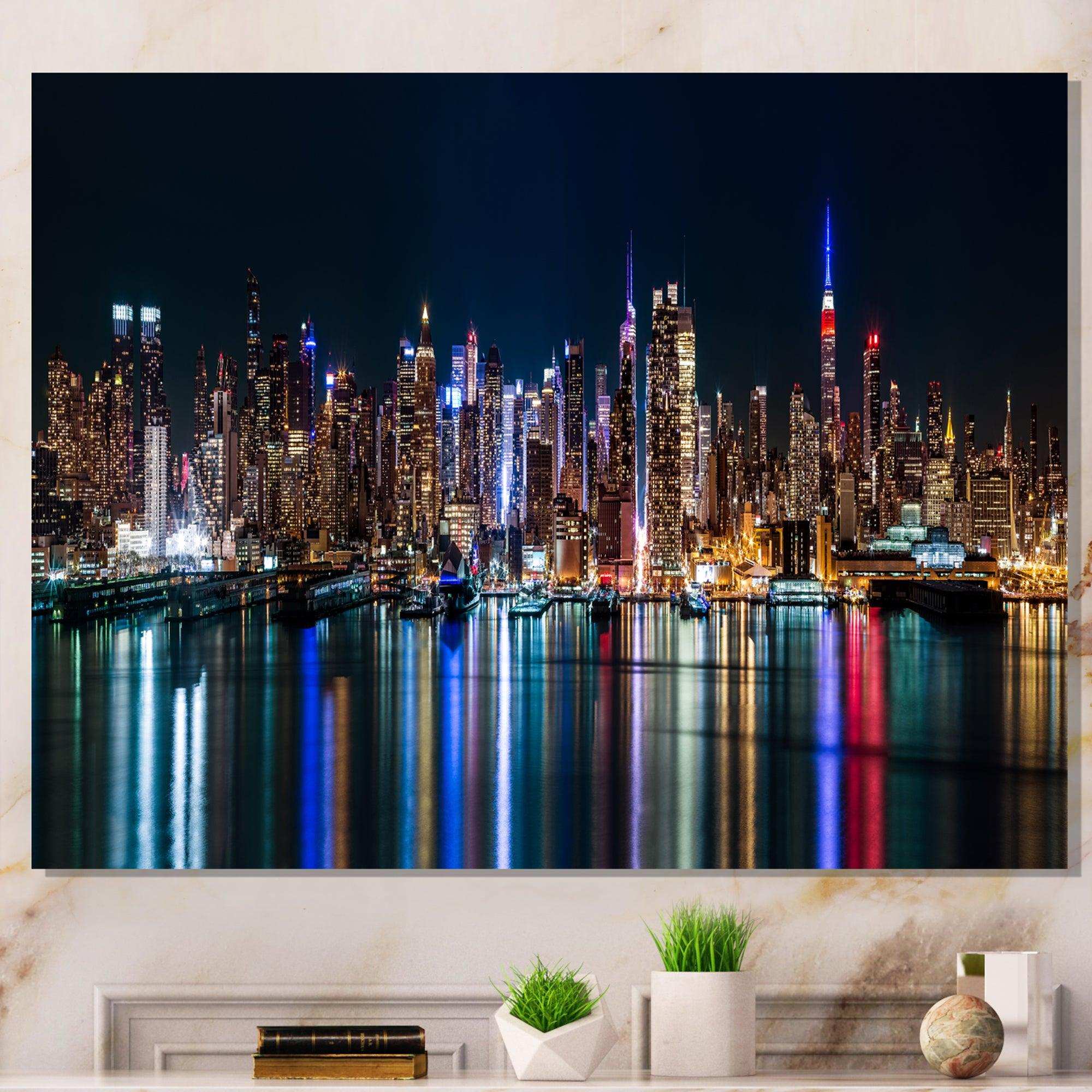 New York Midtown Night Panorama