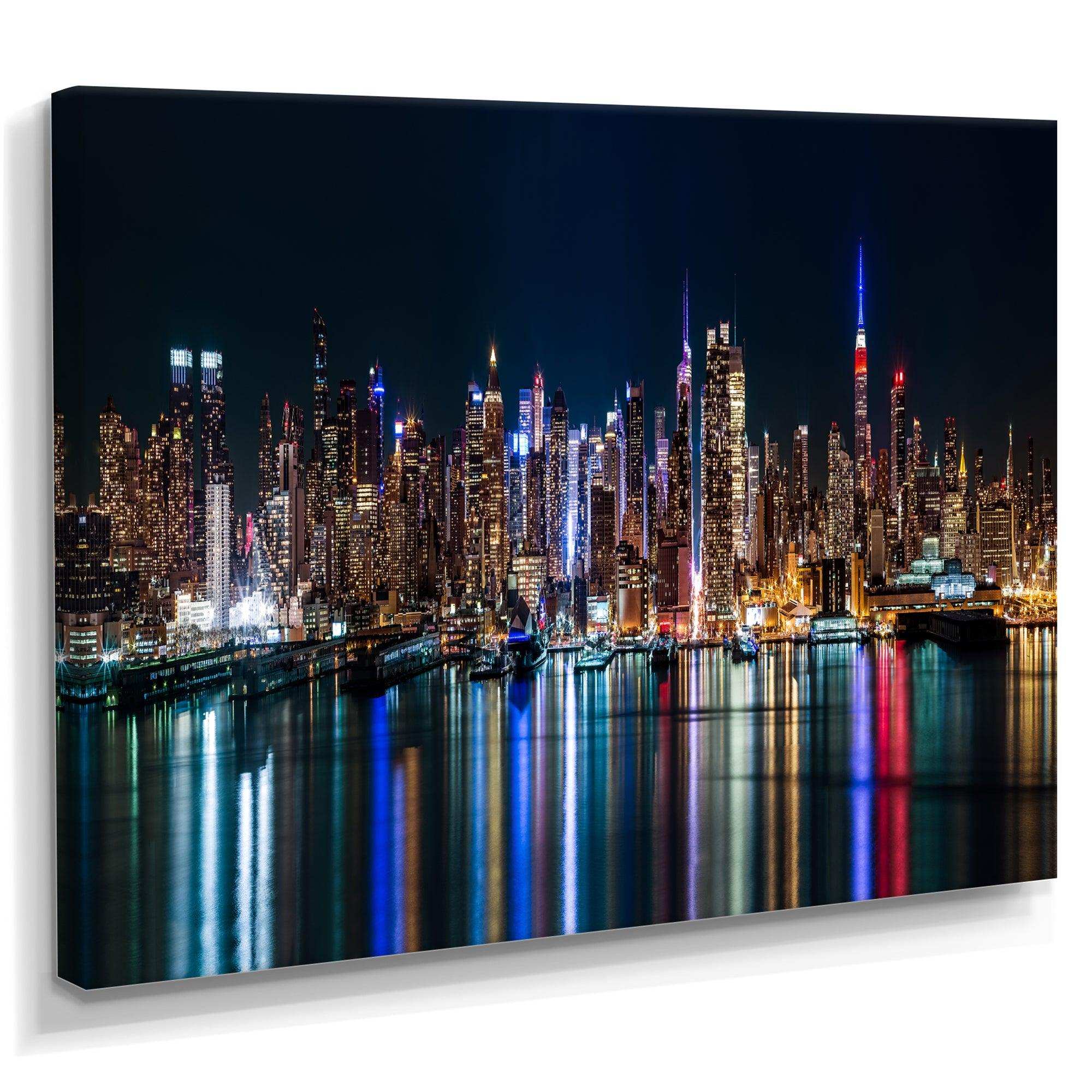 New York Midtown Night Panorama