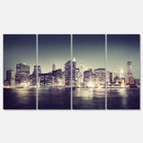 Black and White NYC Night Panorama Multi-Panels