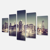 Black and White NYC Night Panorama Multi-Panels