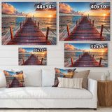 Sunset over Wooden Sea Pier