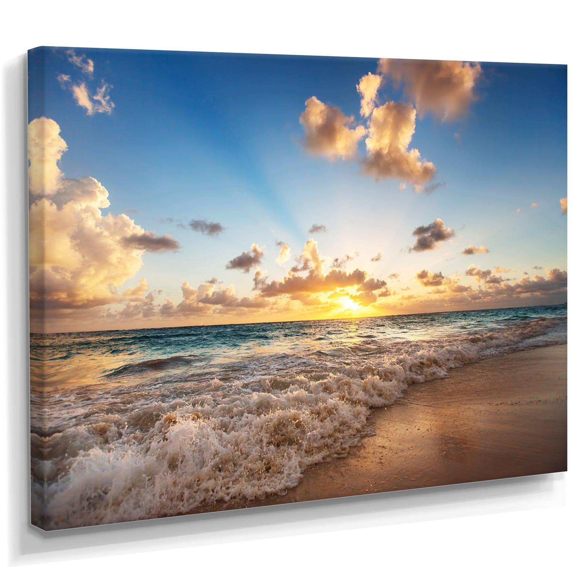 Sunrise on Beach of Caribbean Sea