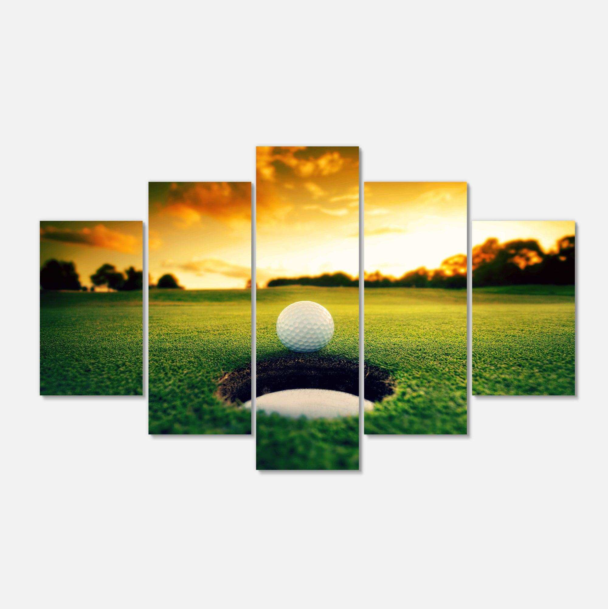 Golf Ball Near Hole Multi-Panels