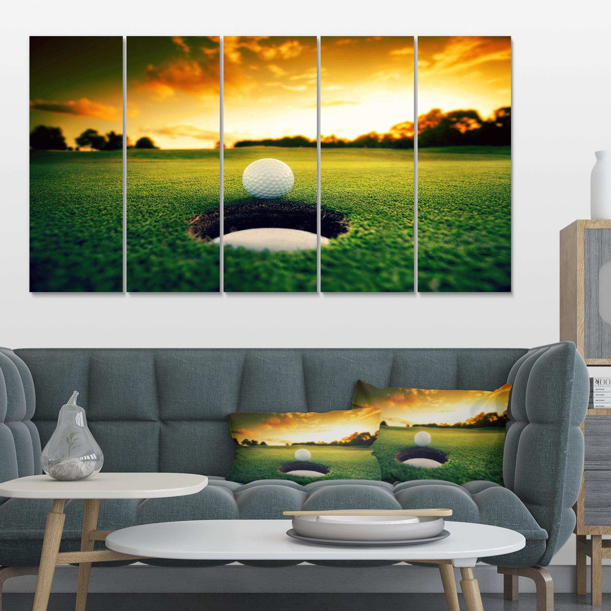 Golf Ball Near Hole Multi-Panels
