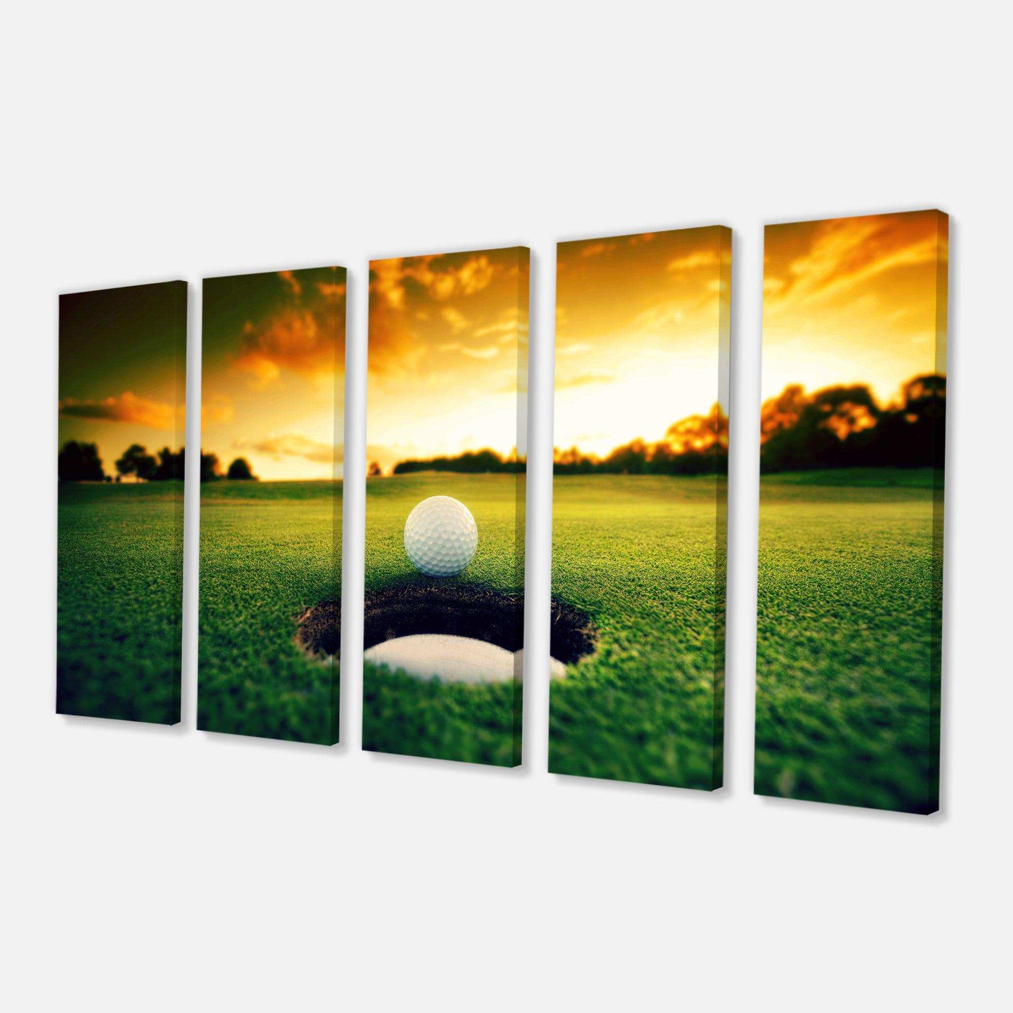 Golf Ball Near Hole Multi-Panels