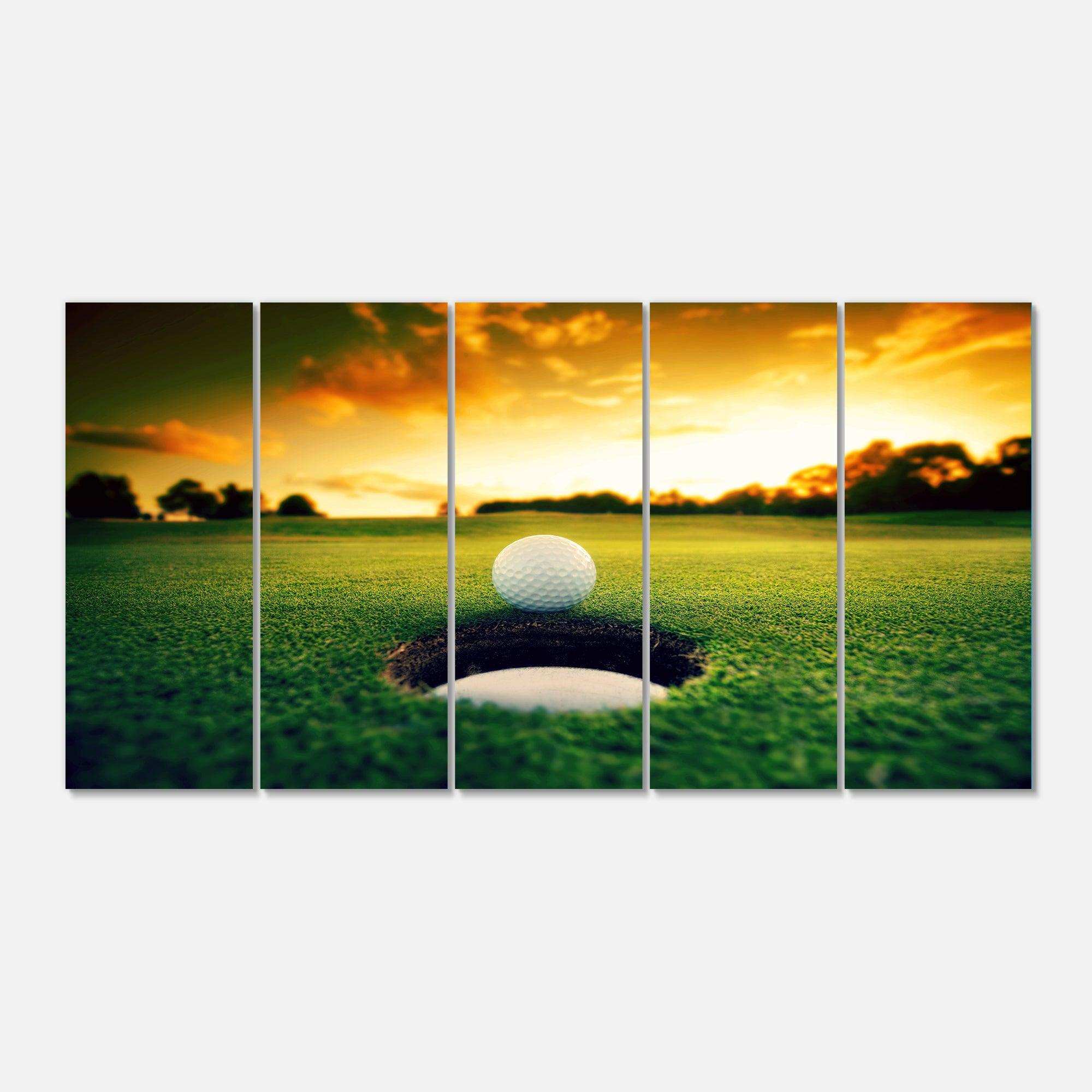 Golf Ball Near Hole Multi-Panels