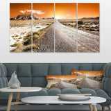 Sunset Desert with Pebble Road Multi-Panels