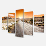 Sunset Desert with Pebble Road Multi-Panels