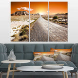 Sunset Desert with Pebble Road Multi-Panels