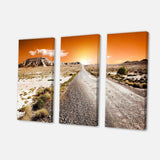 Sunset Desert with Pebble Road Multi-Panels