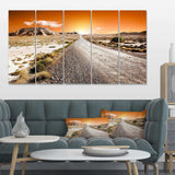 Sunset Desert with Pebble Road Multi-Panels