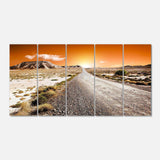 Sunset Desert with Pebble Road Multi-Panels