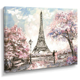 Eiffel with Pink Flowers