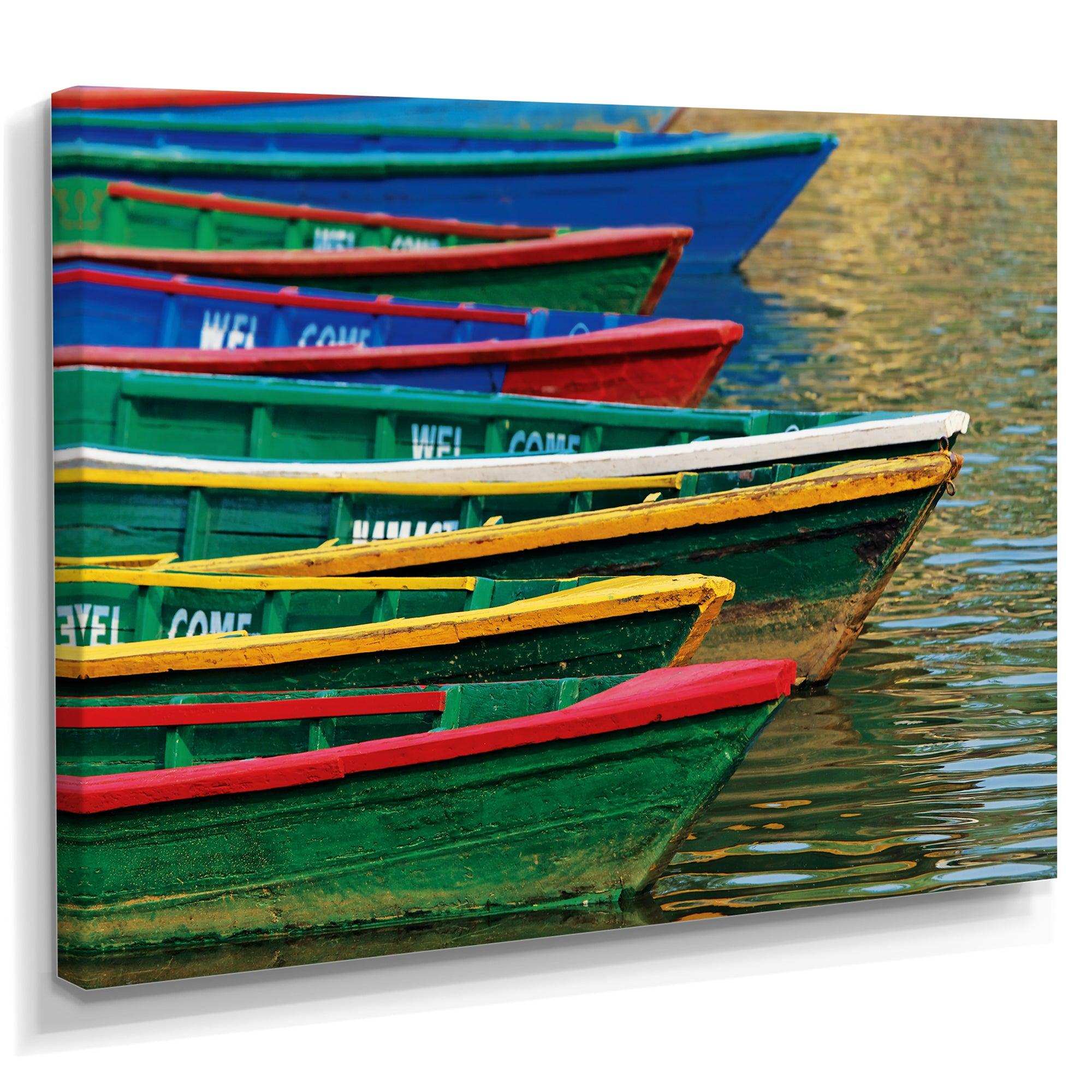 Color Boats on Phewa Lake Nepal