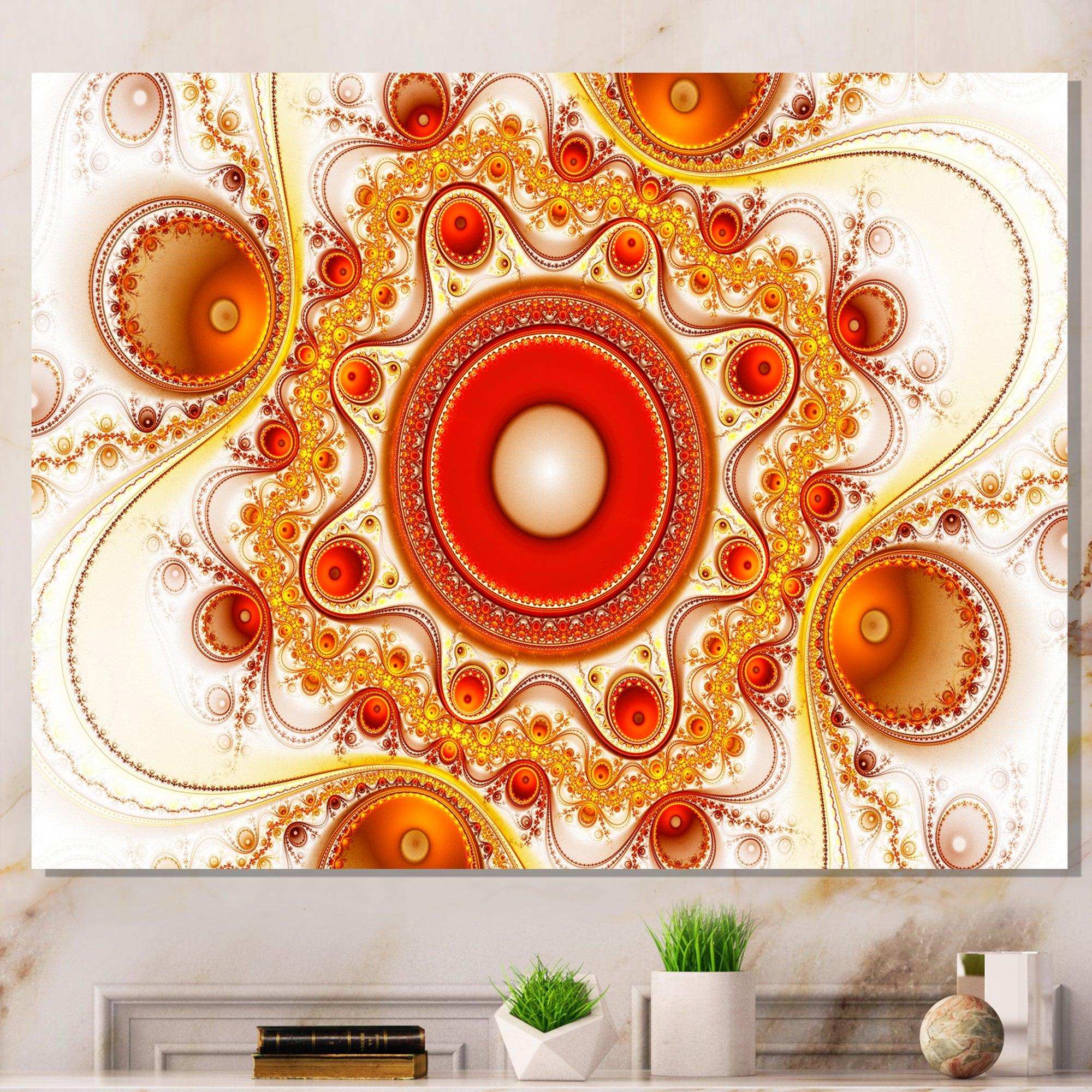Orange Fractal Pattern with Circles