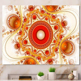 Orange Fractal Pattern with Circles
