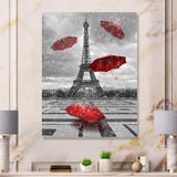 Flying Umbrella with Eiffel Tower