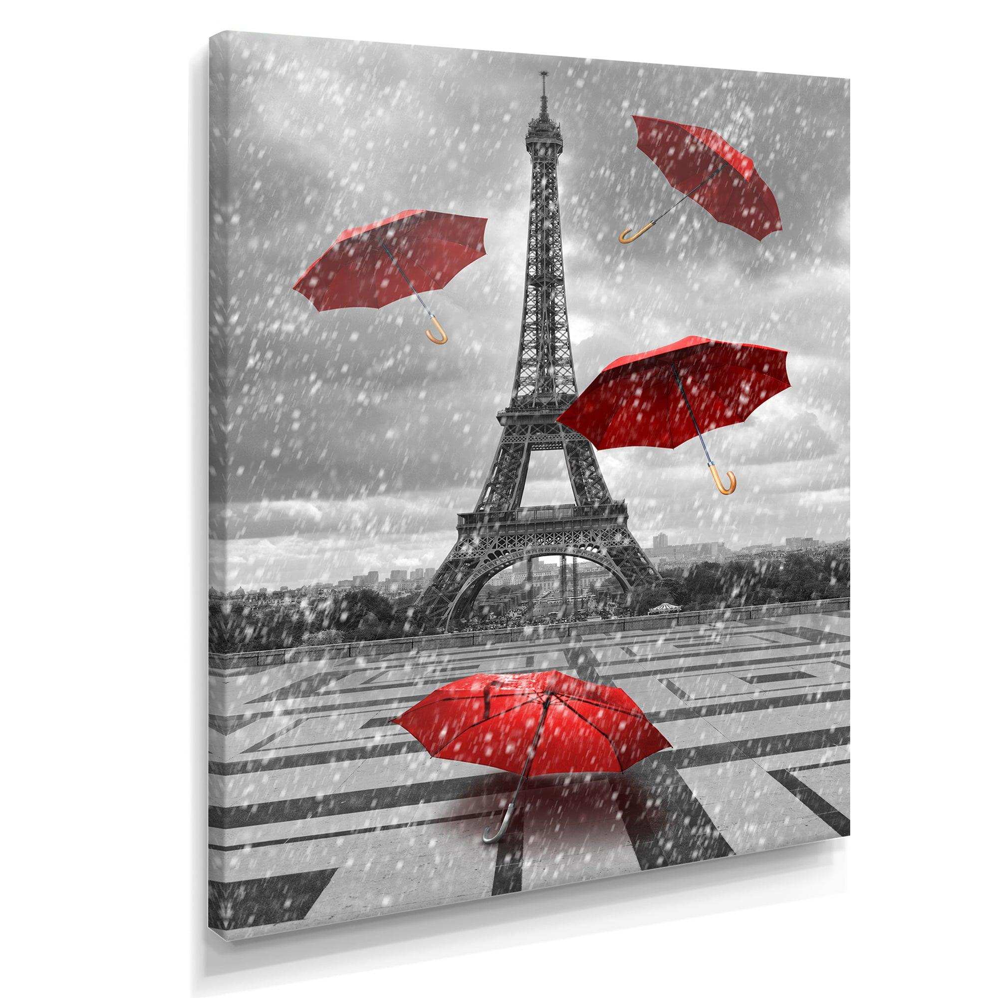 Flying Umbrella with Eiffel Tower