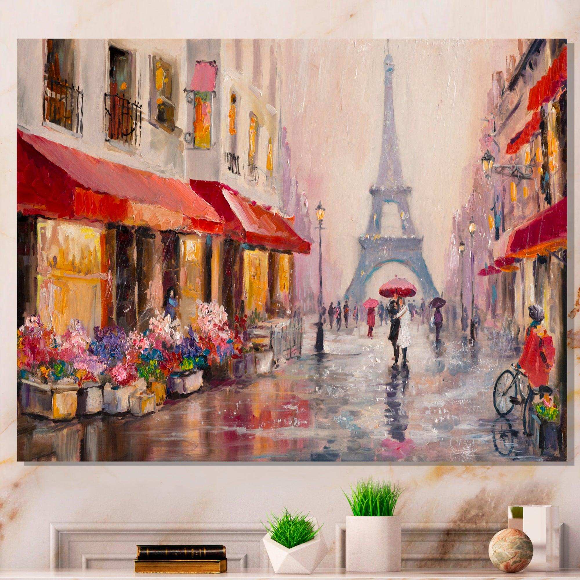 Lovers in Paris Eiffel Tower