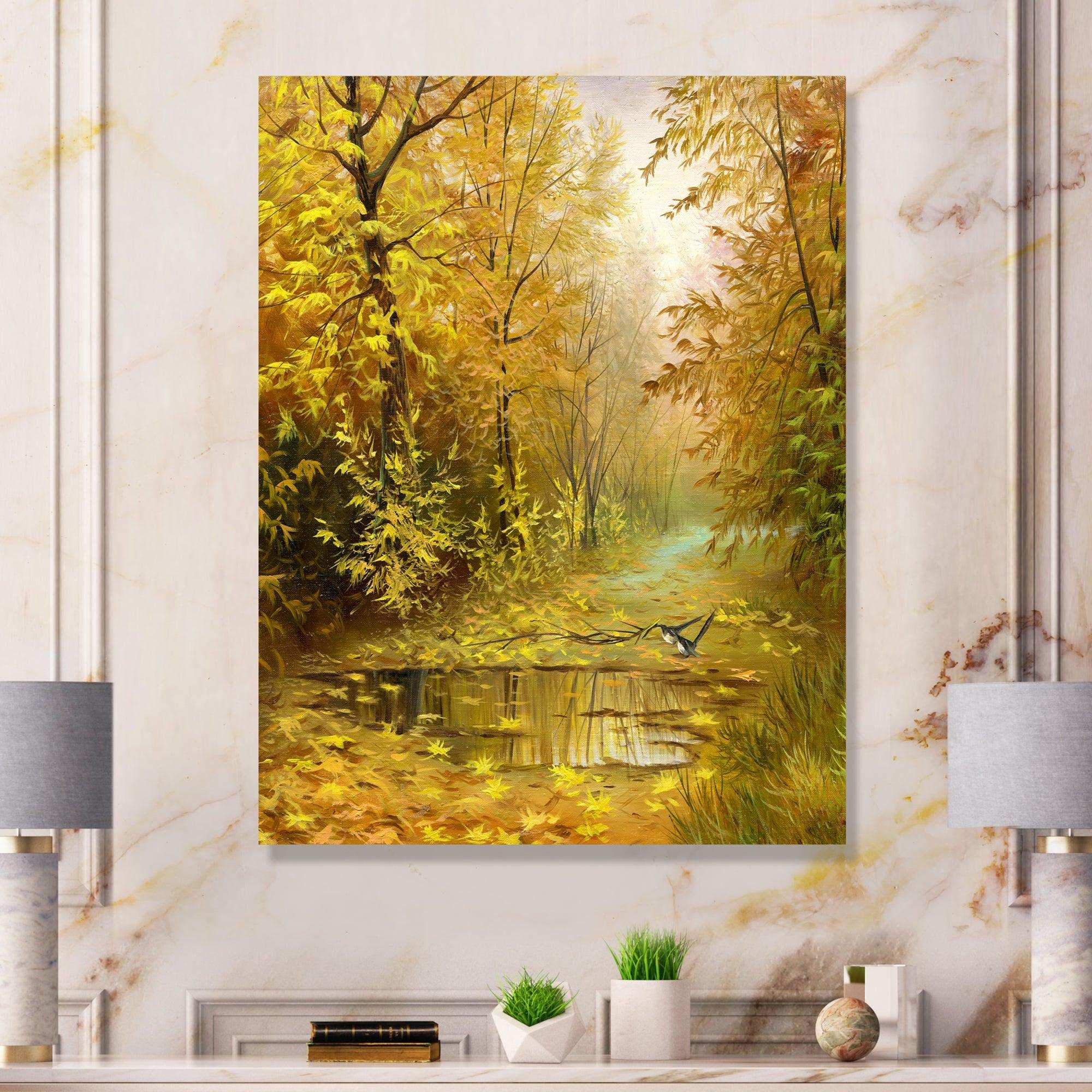Pathway in Beautiful Autumn Forest