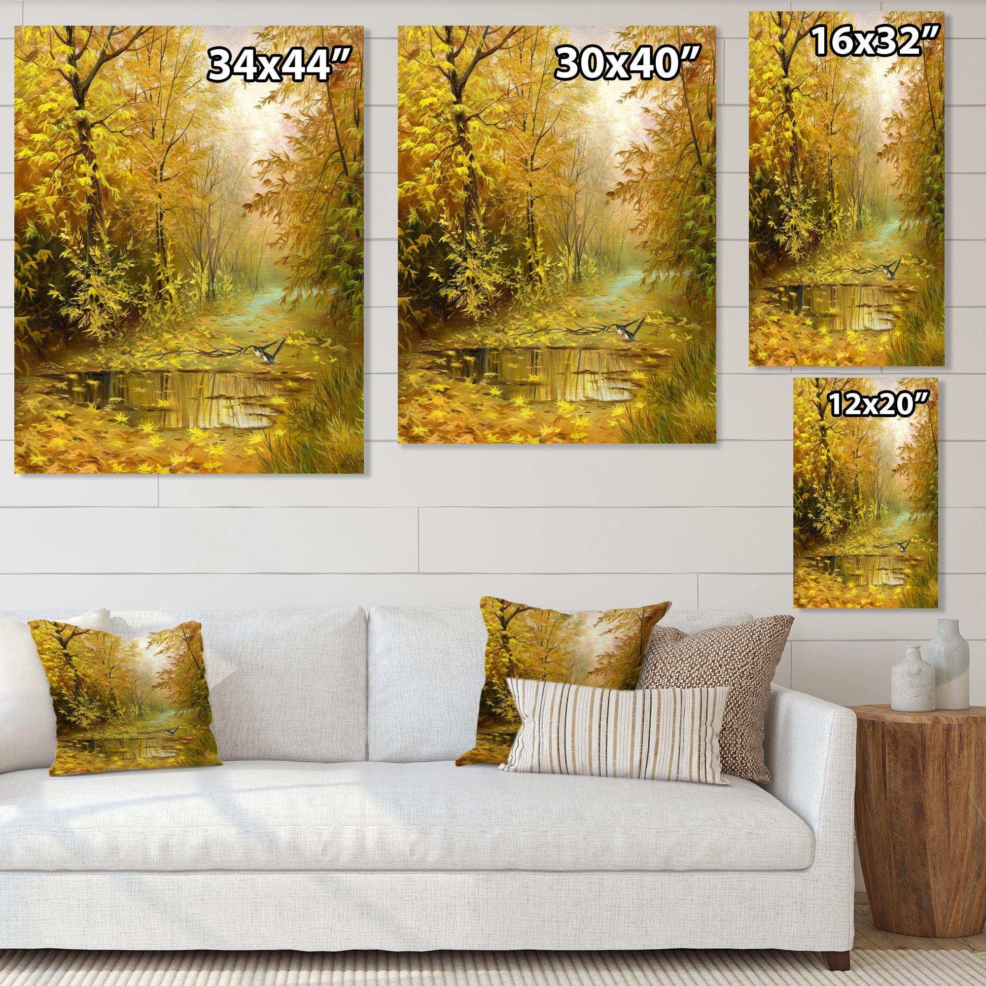 Pathway in Beautiful Autumn Forest