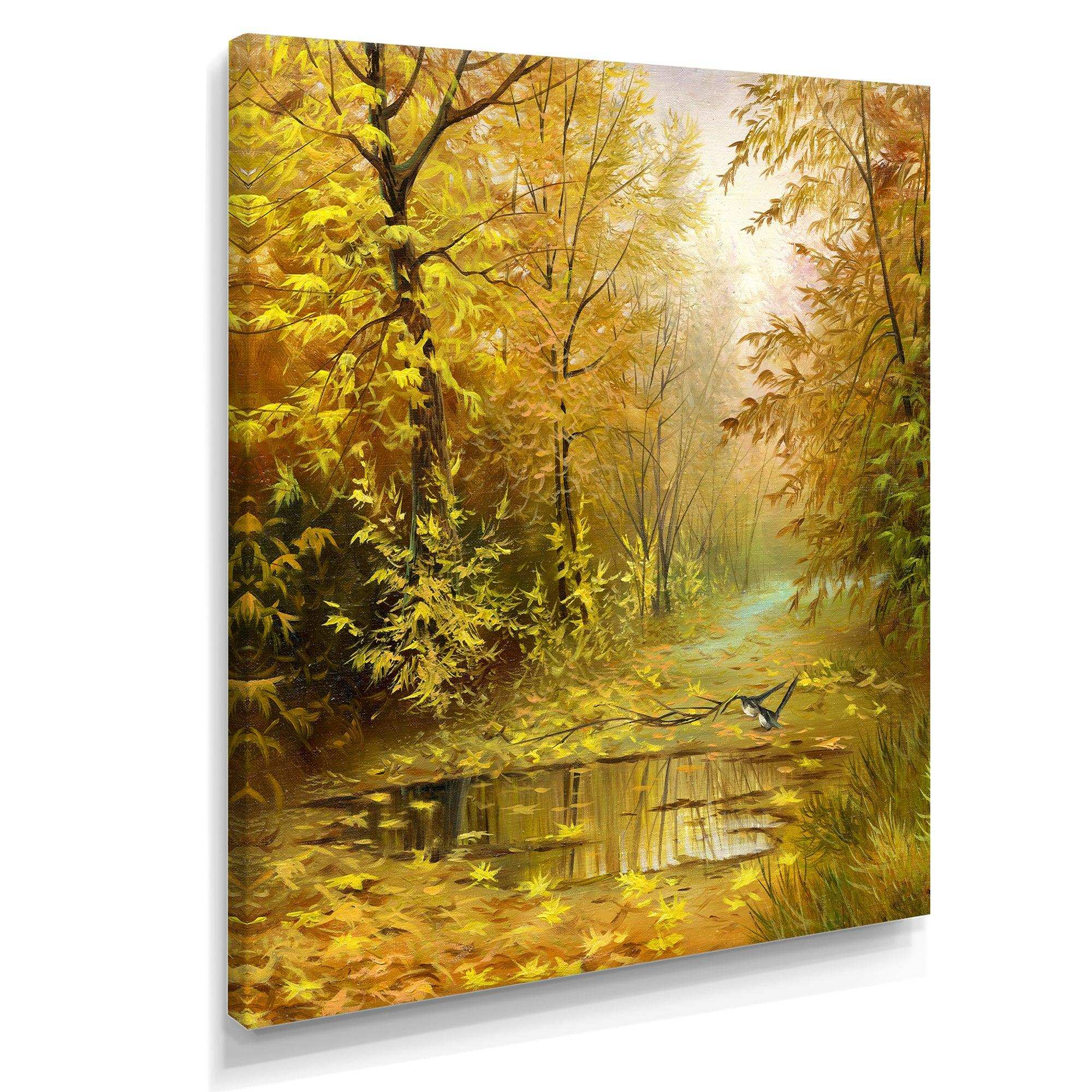 Pathway in Beautiful Autumn Forest