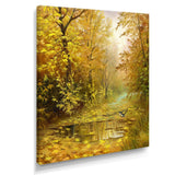 Pathway in Beautiful Autumn Forest