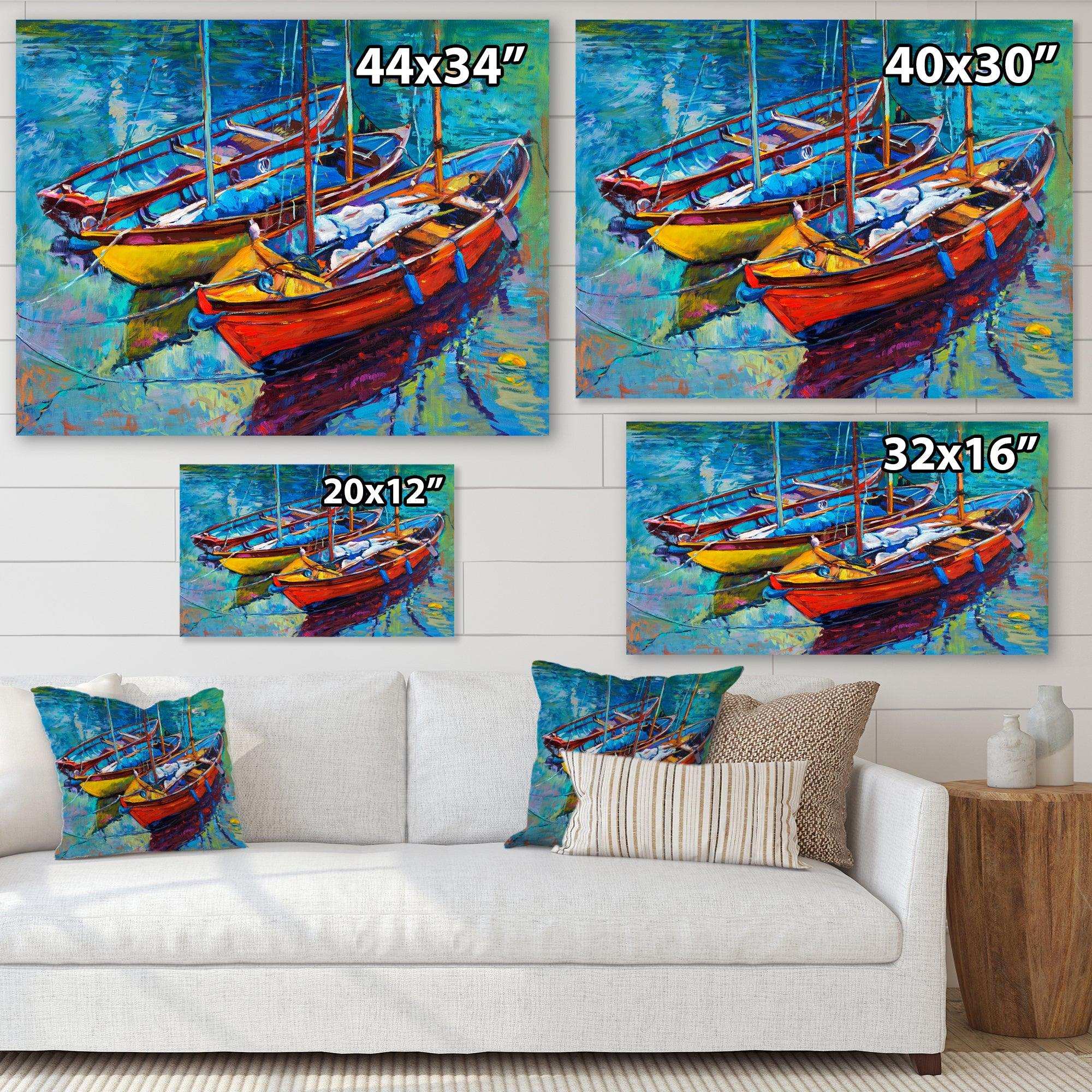 Three Fishing Boat Oil Painting