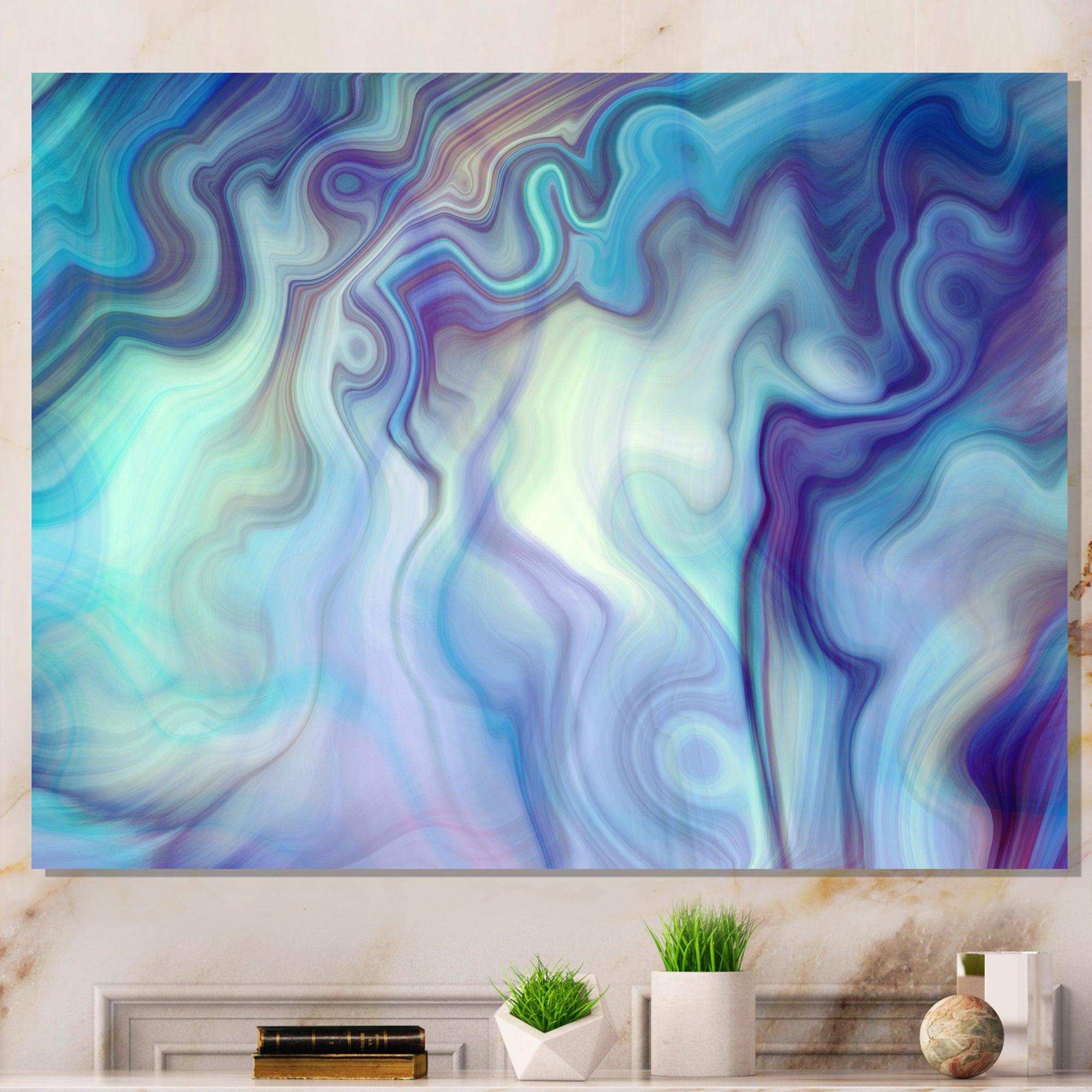 Marbled Colours in Shades of Turquoise and Purple