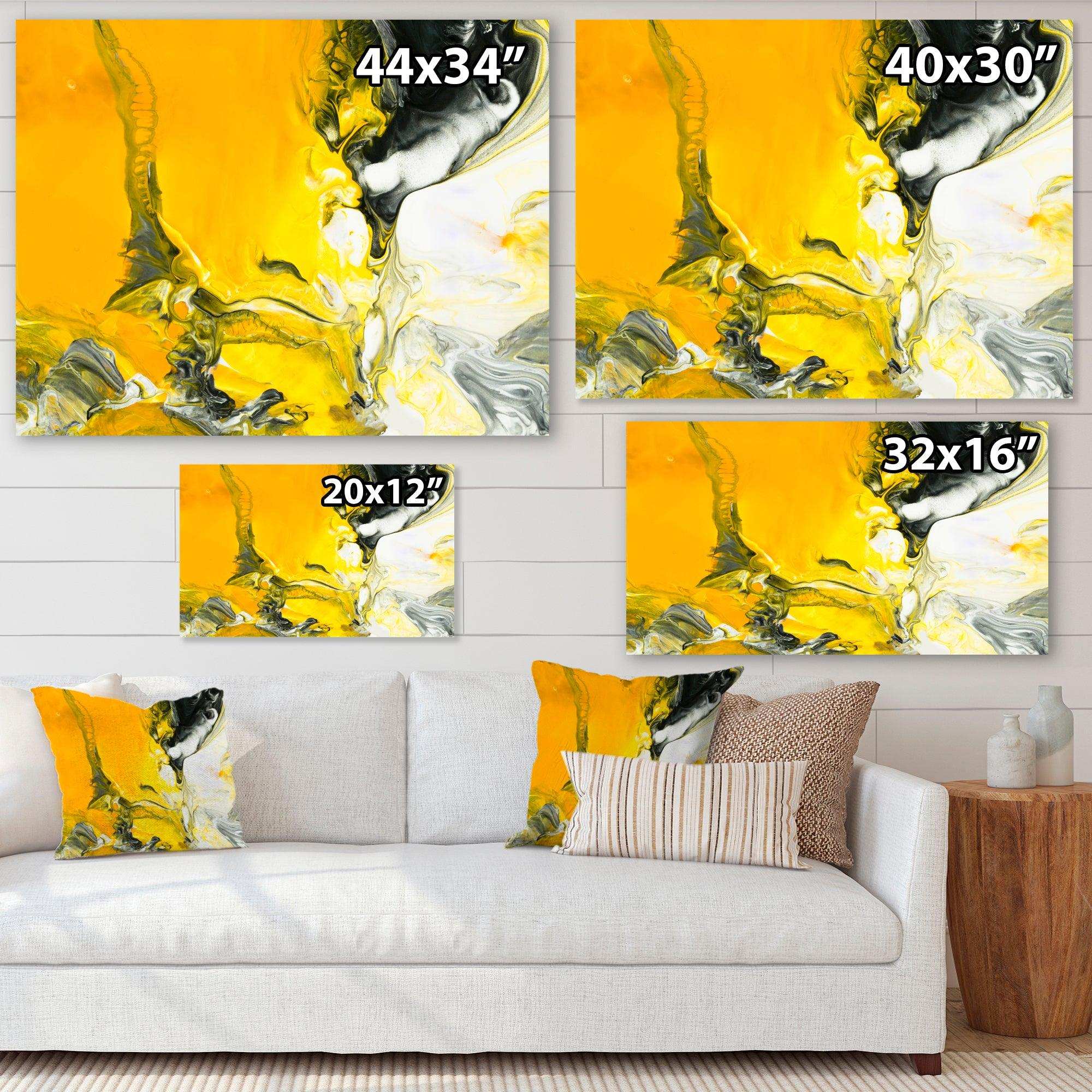White and Yellow Marbled Acrylic with a cloud of Black