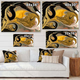 Gold And Black Marbled Rippled Texture I