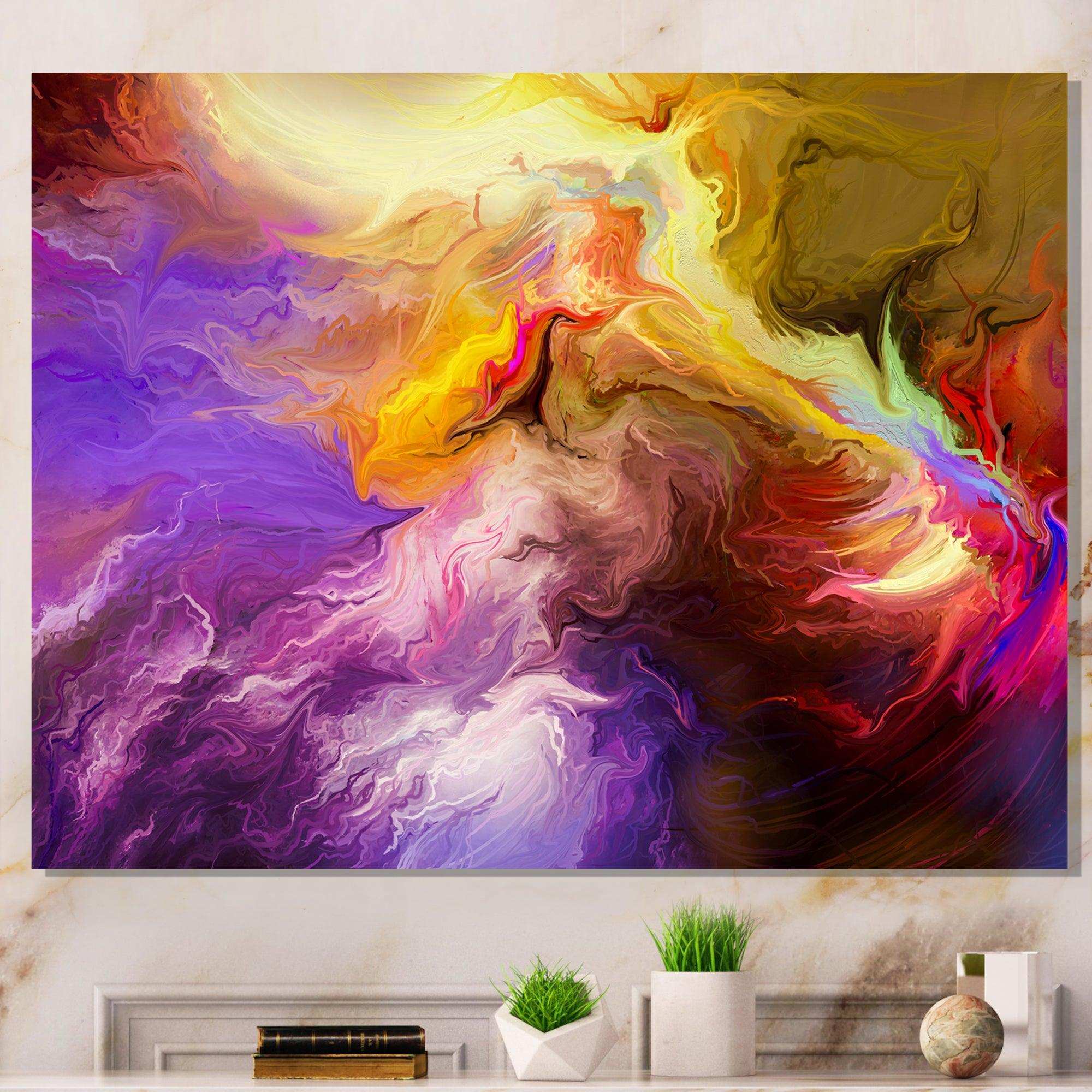 Oil Painted Purple And Yellow Clouds