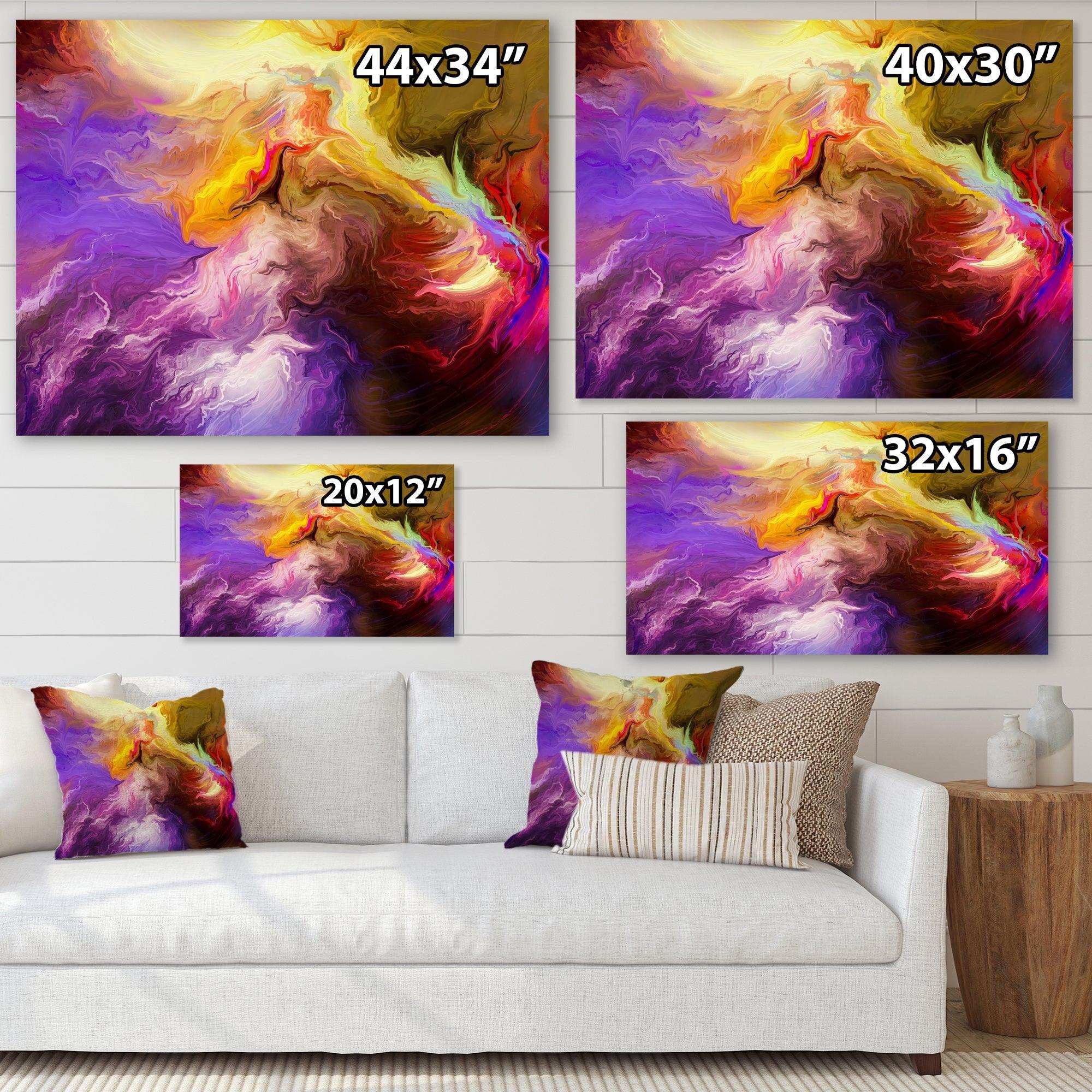 Oil Painted Purple And Yellow Clouds